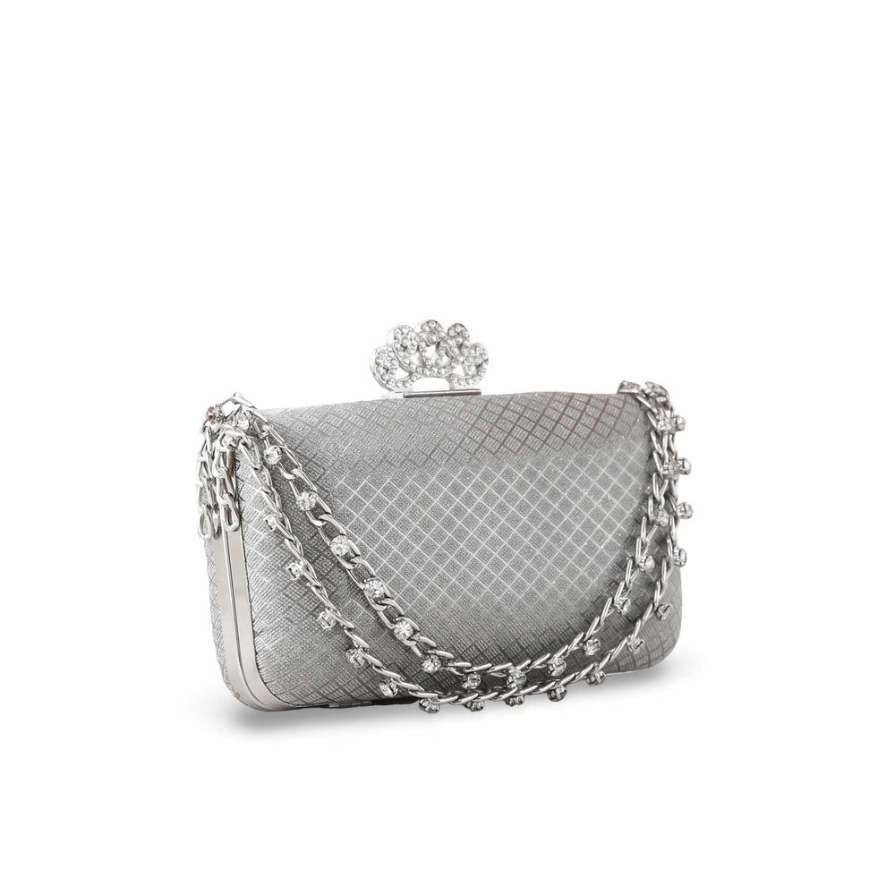 Silver Fancy Clutch P15337