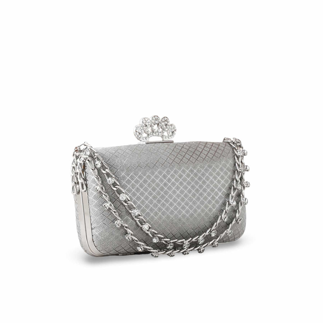 Silver Fancy Clutch P15337