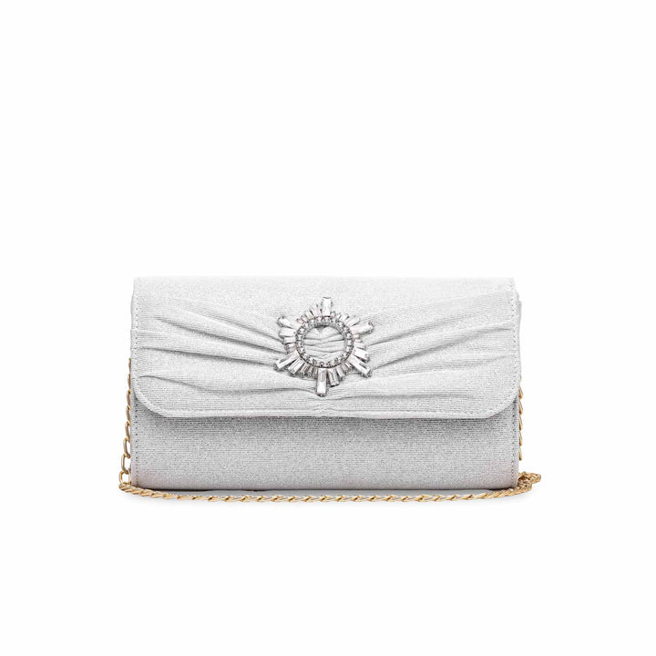 Silver Fancy Clutch P15345