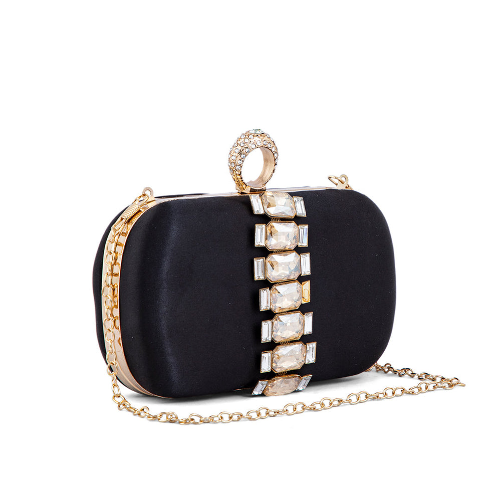 Black Fancy Clutch P15360
