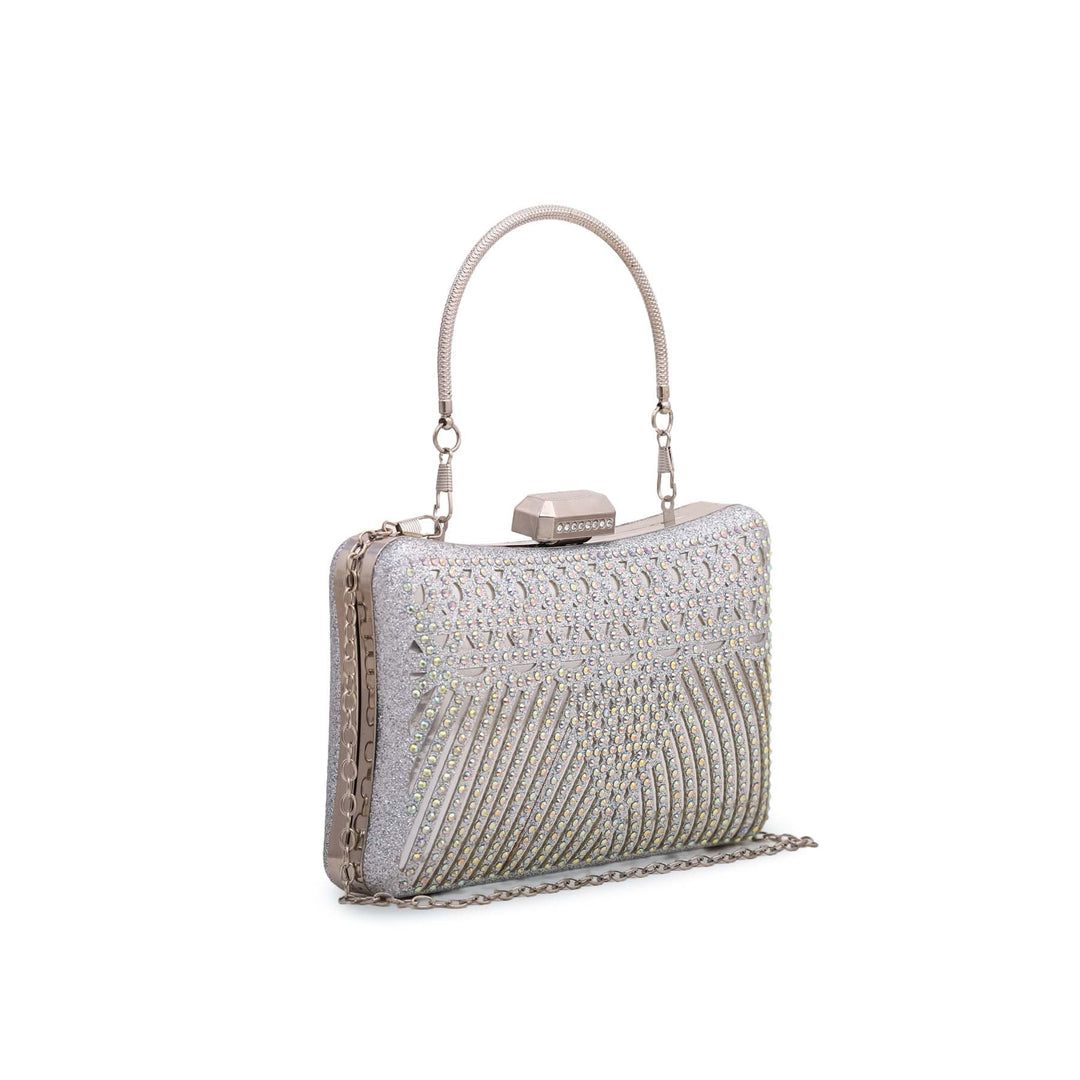 Silver Fancy Clutch P23845