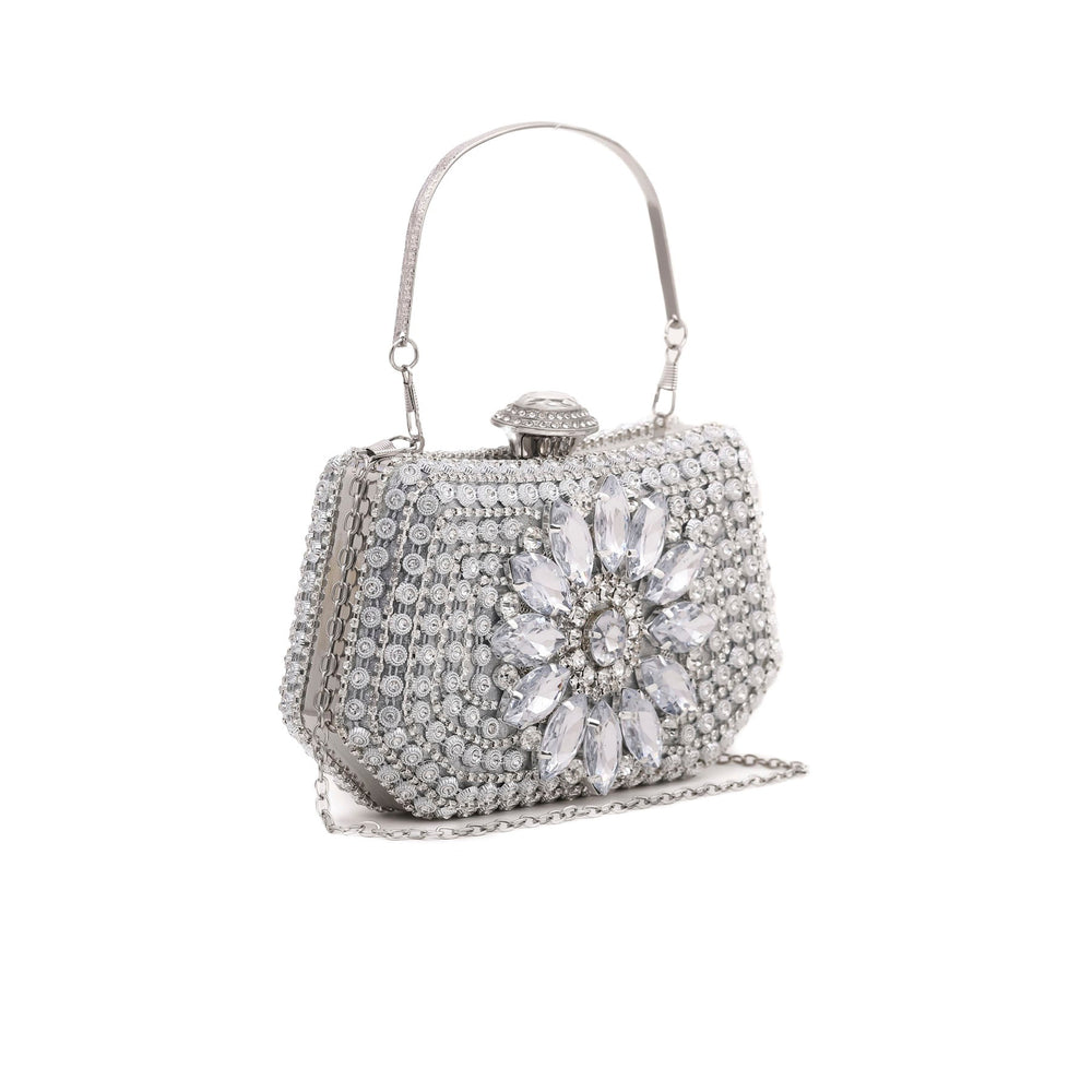 Silver Fancy Clutch P23849