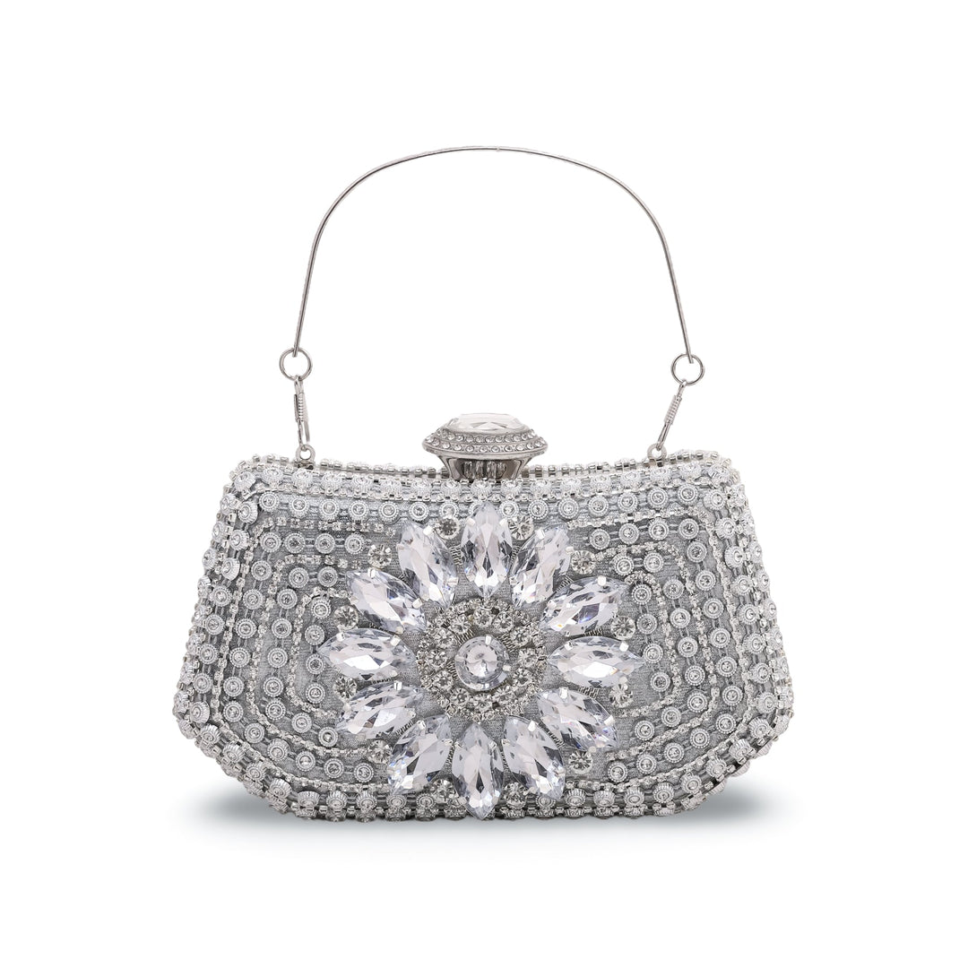 Silver Fancy Clutch P23849