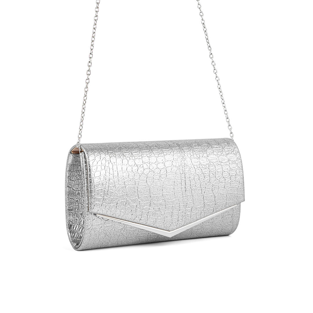 Grey Fancy Clutch P24158