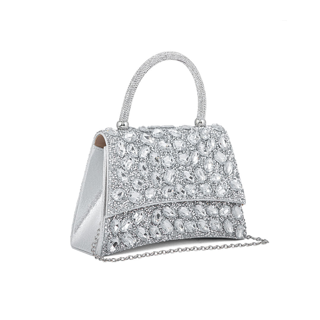 Silver Fancy Shoulder Bag For Women P24330