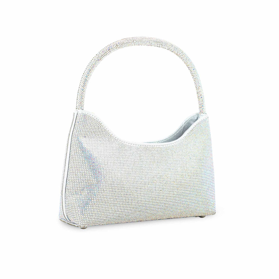 AB Silver Fancy Clutch For Women P24372