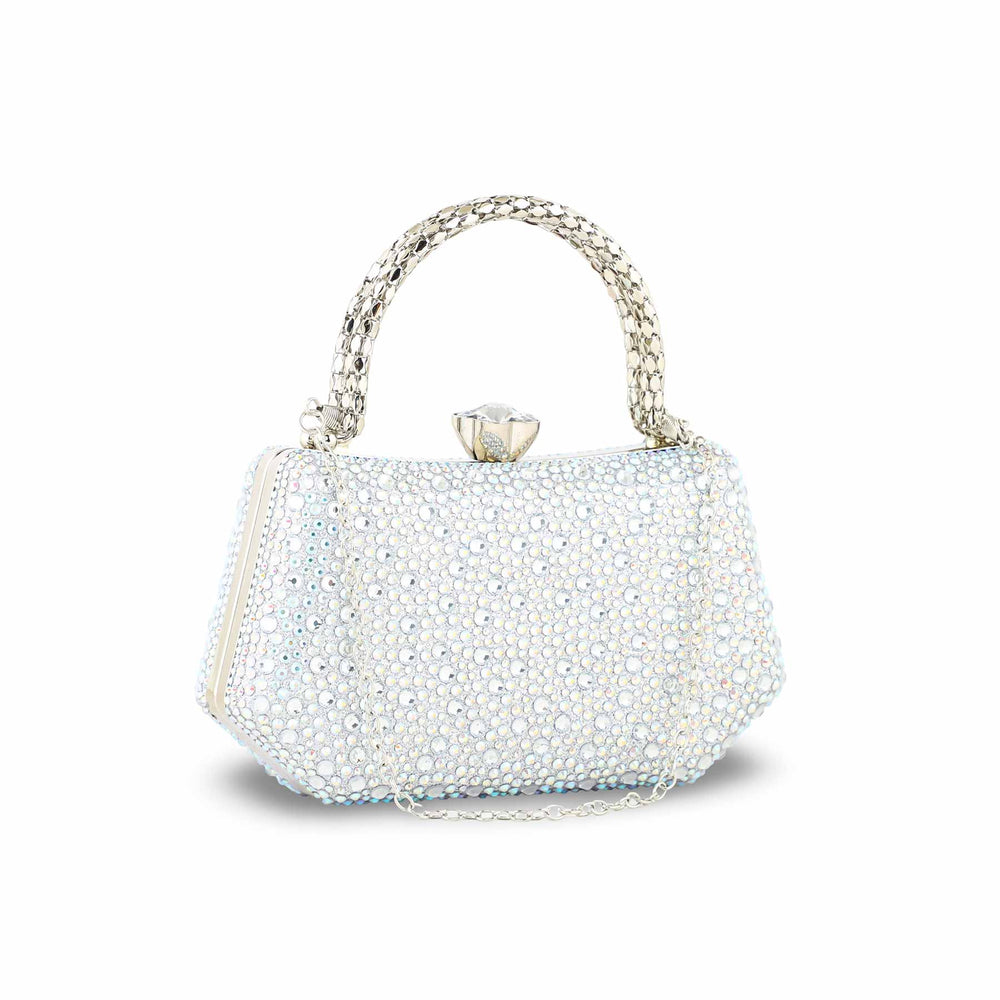Silver Women Fancy Clutch P24387