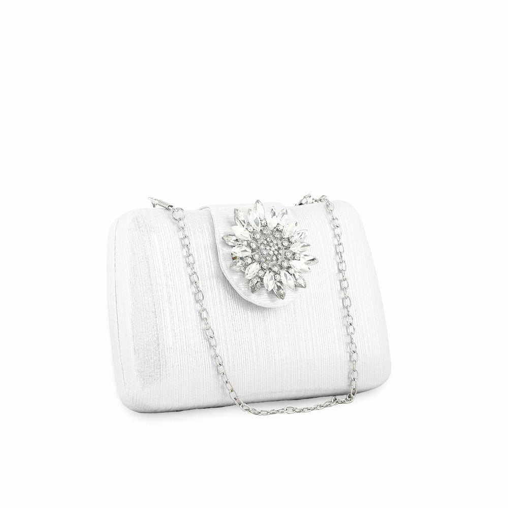 Silver Fancy Clutch P24391
