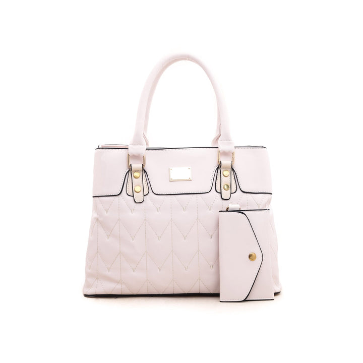 White Formal Hand Bag P35546