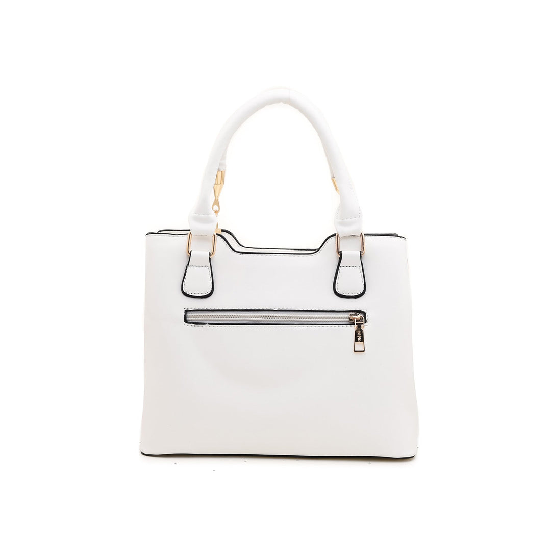 White Formal Hand Bag P35655