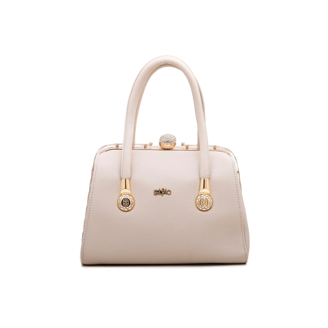 Beige Fancy Hand Bag P35824