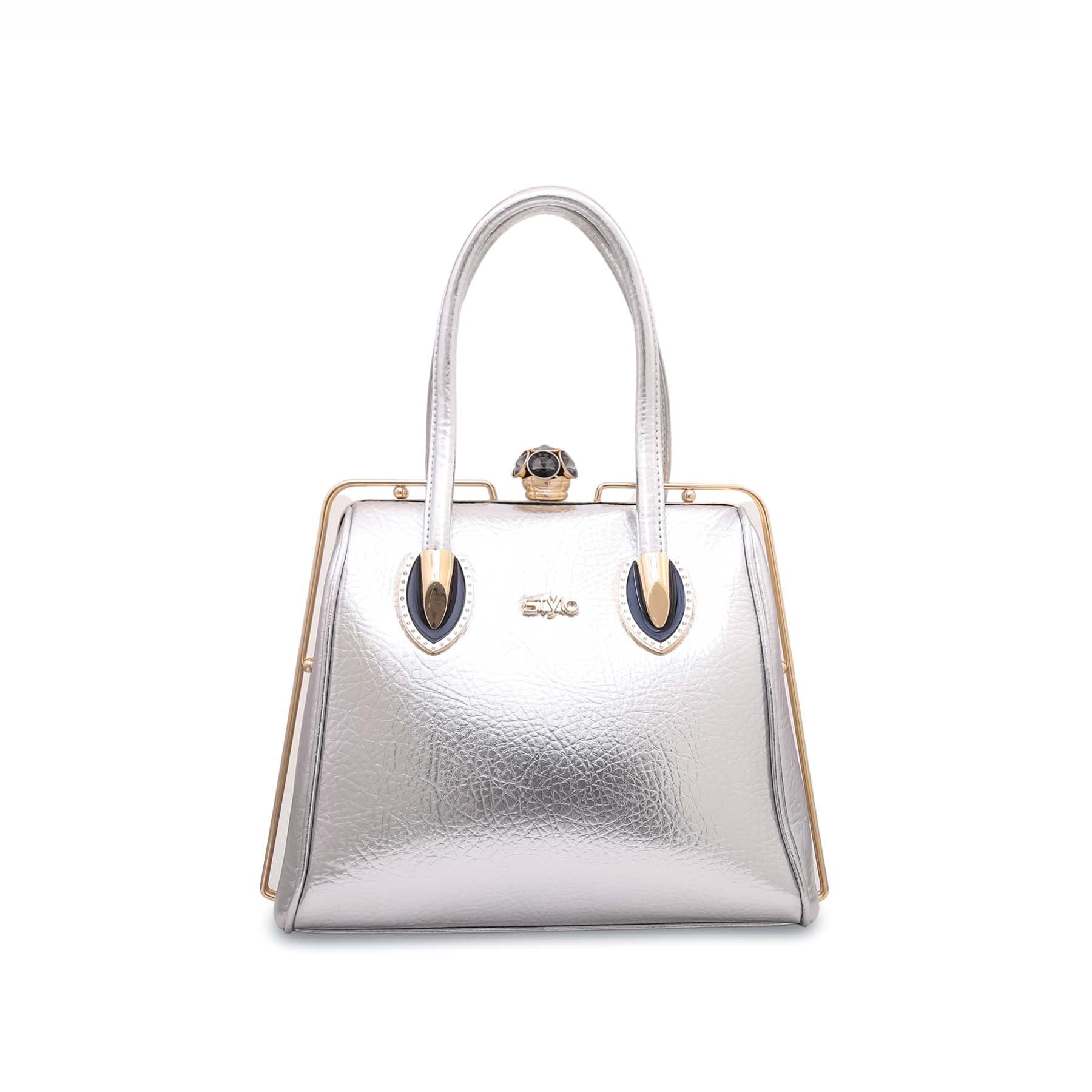 Silver Fancy Hand Bag P35835