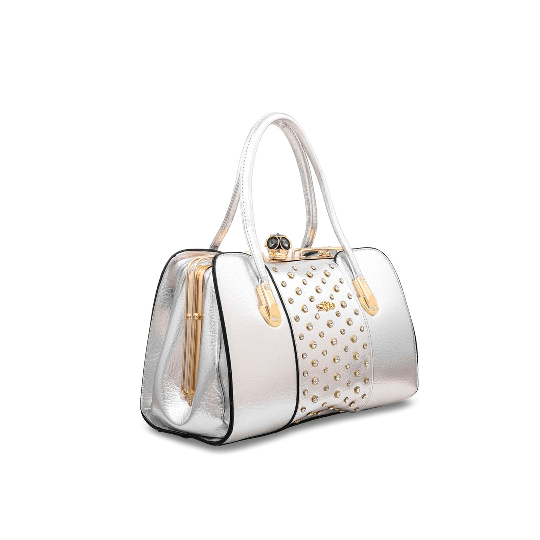 Silver Fancy Hand Bag P35838