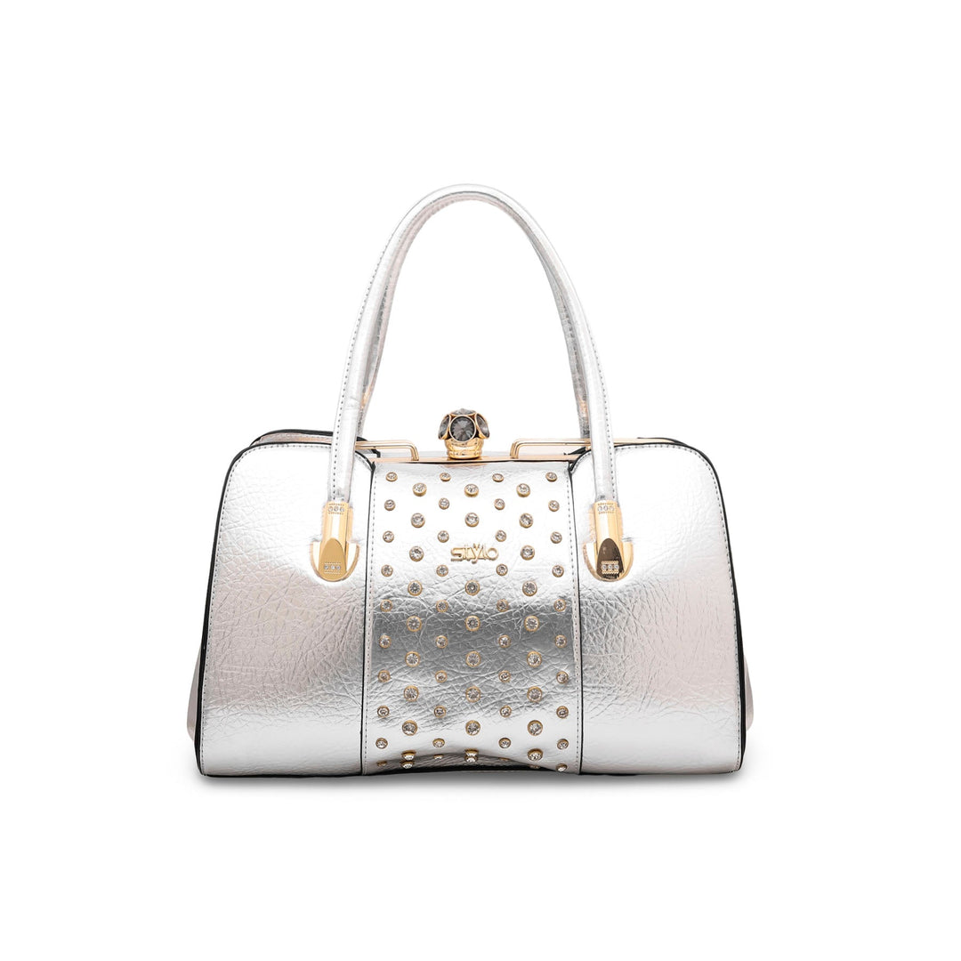 Silver Fancy Hand Bag P35838