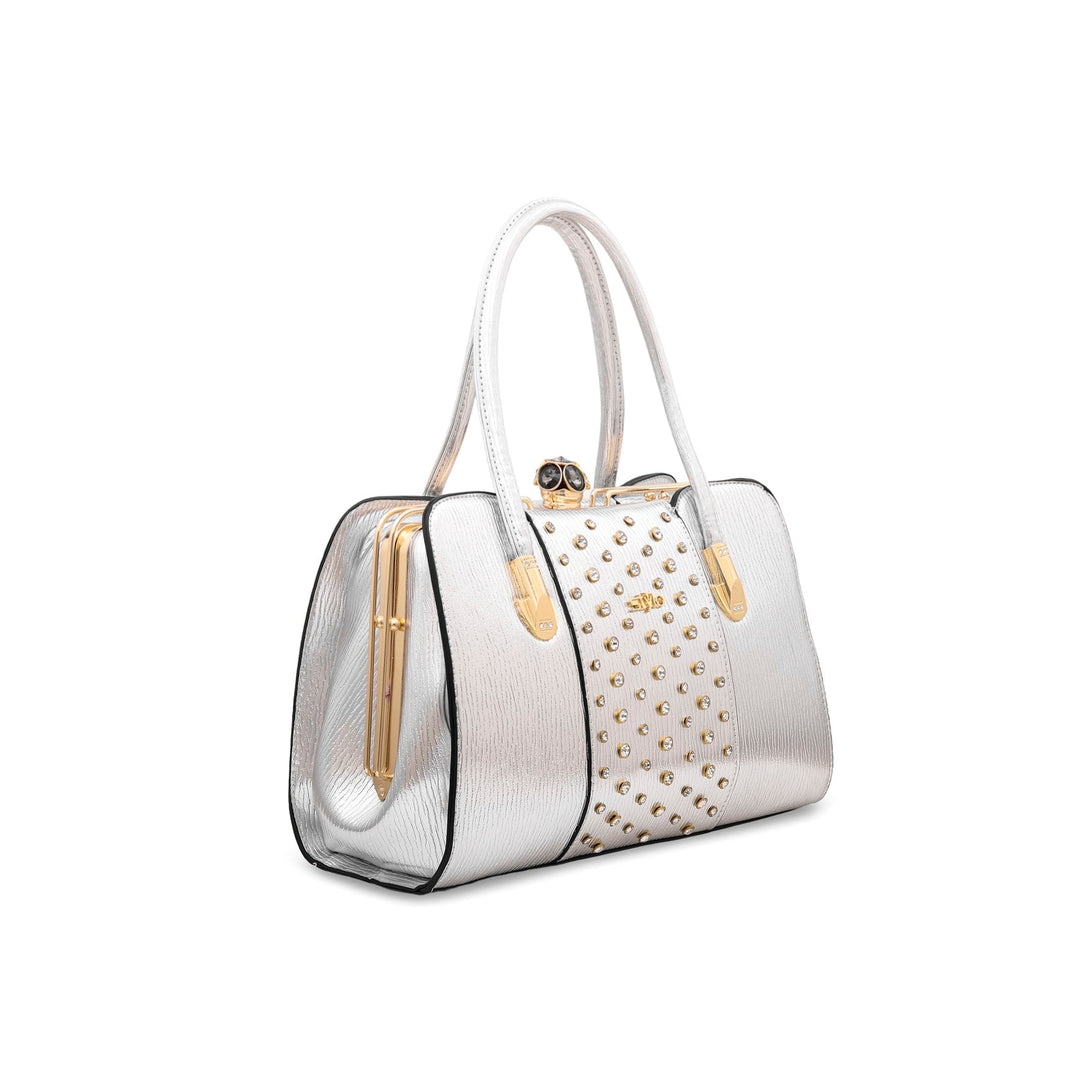 Silver Fancy Hand Bag P35844