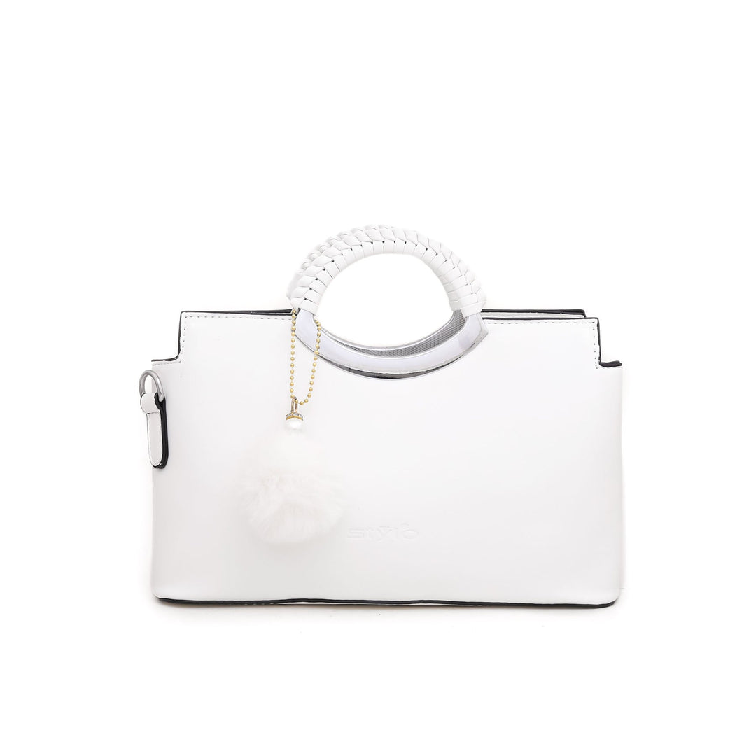 White Formal Hand Bag P35901