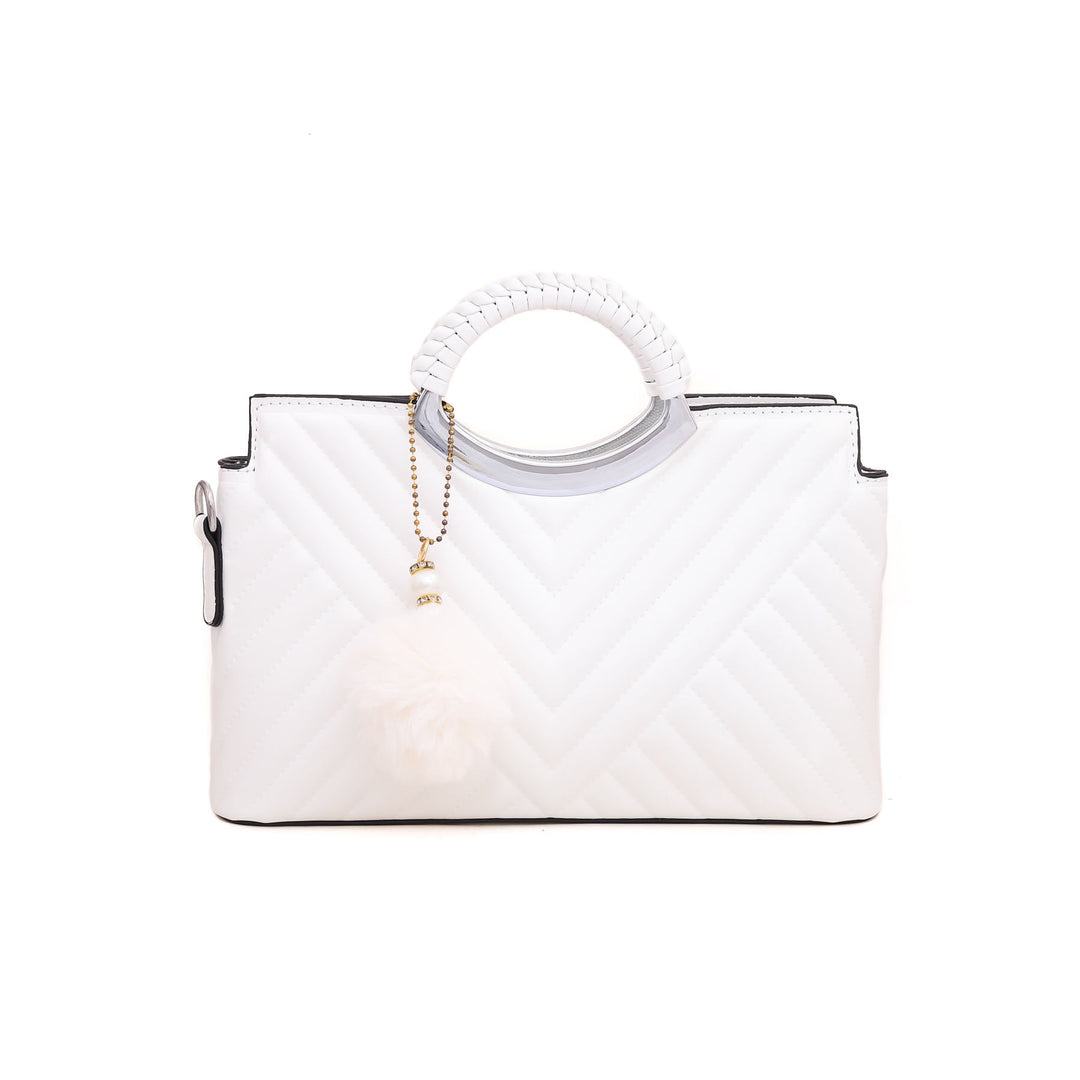 White Formal Hand Bag P35902