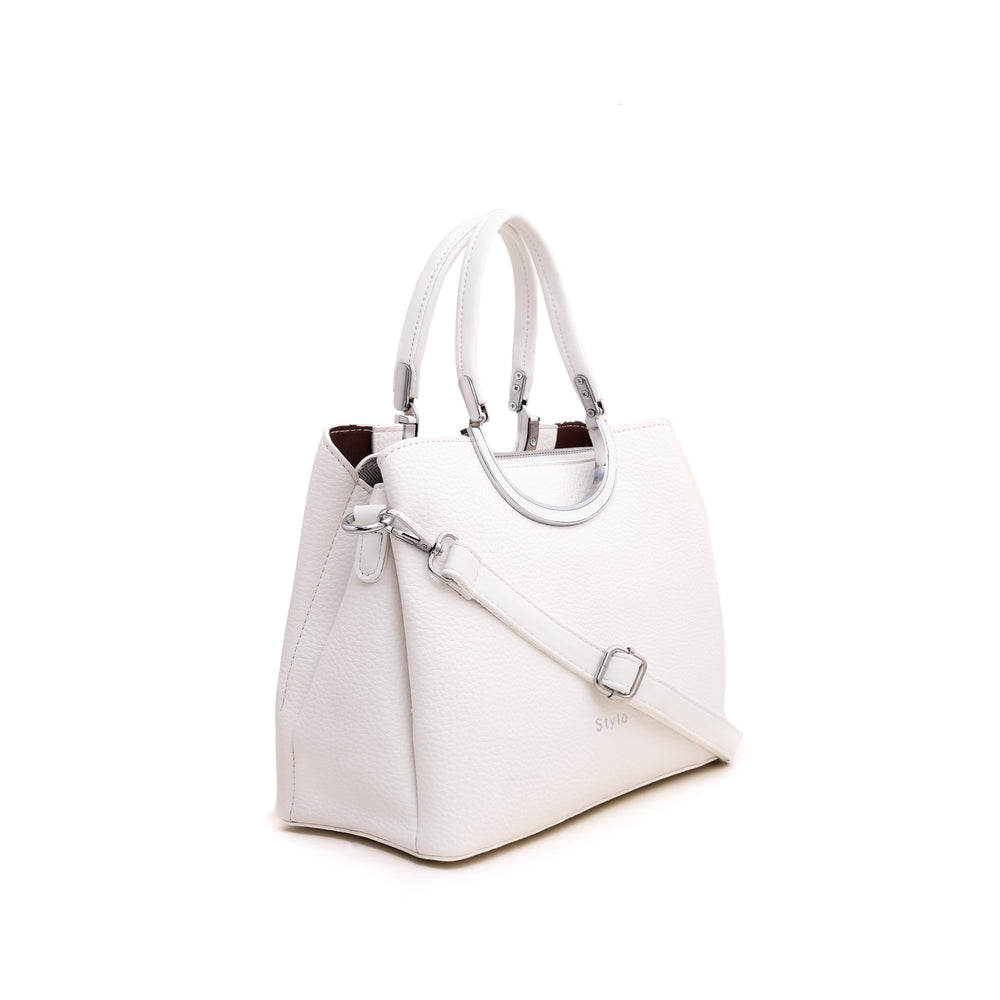 White Formal Hand Bag P35960