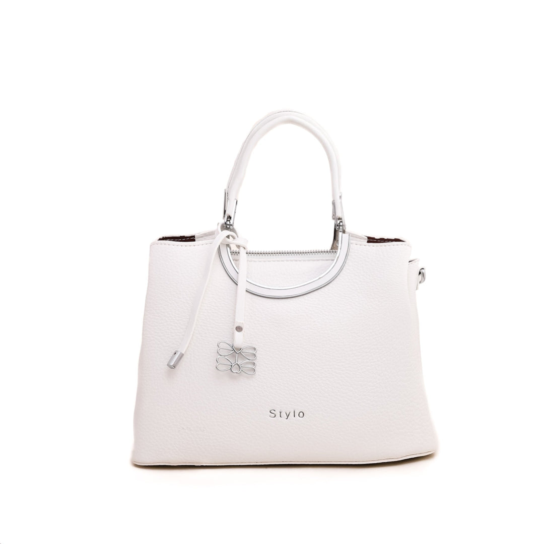 White Formal Hand Bag P35960