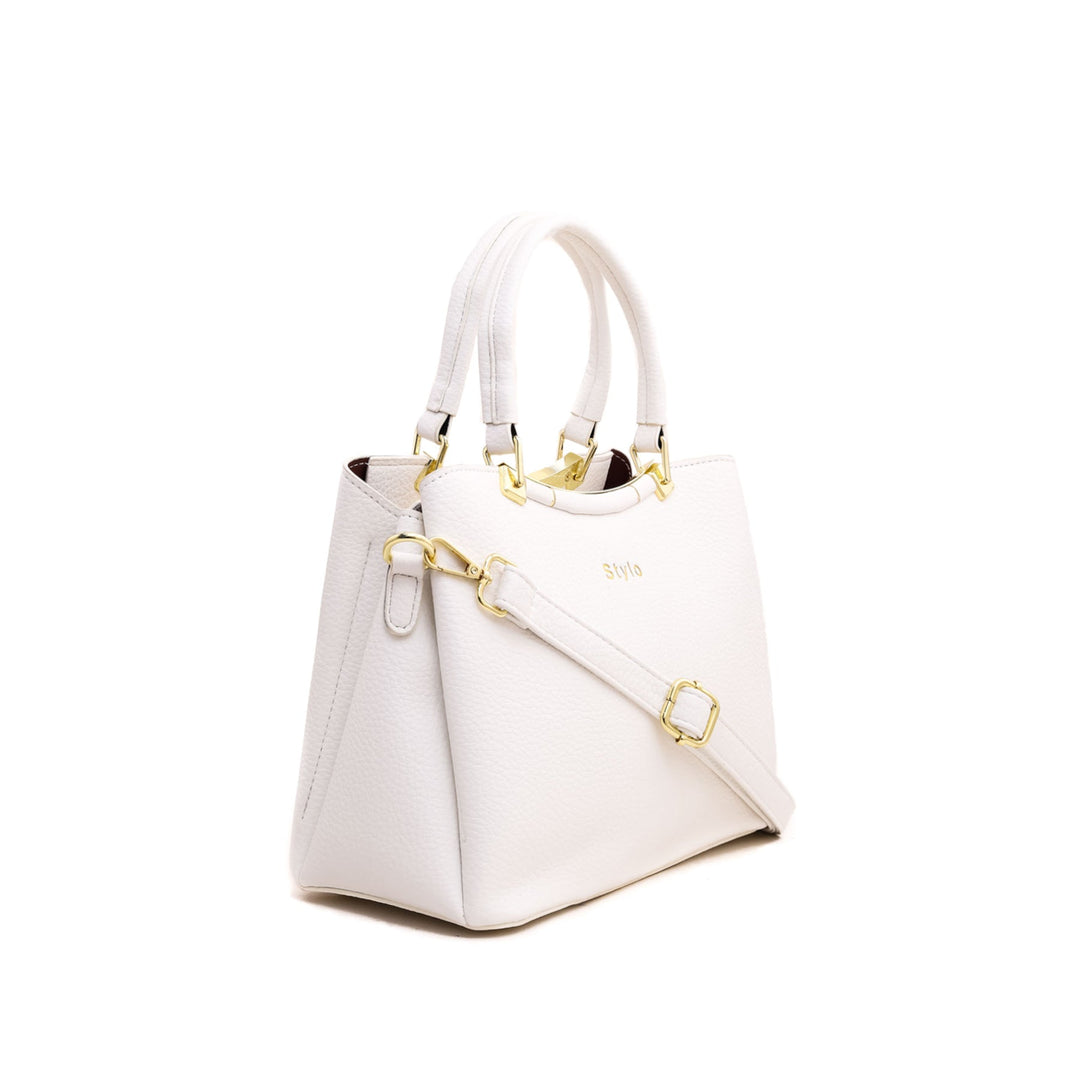 White Formal Hand Bag P35961