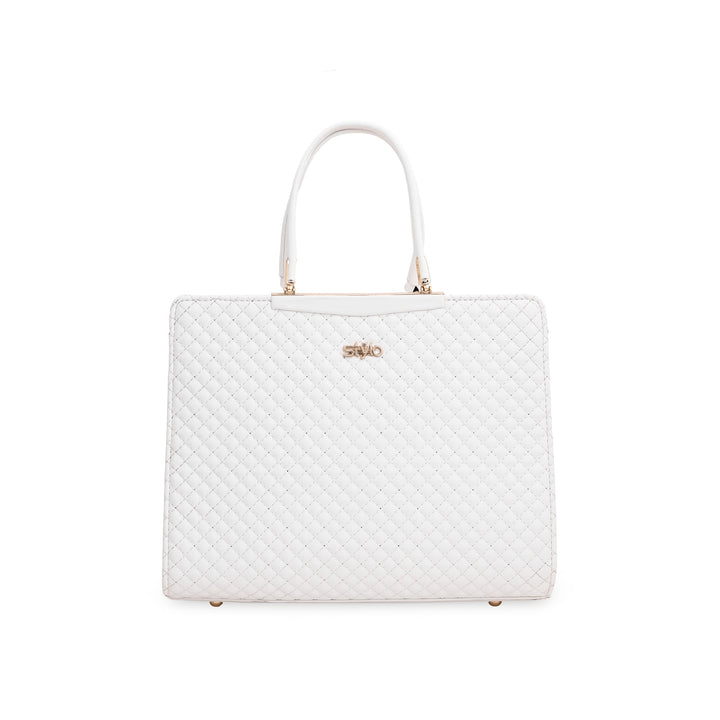 White Formal Hand Bag P36044