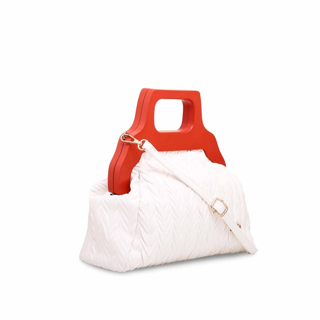 White Formal Hand Bag P36063