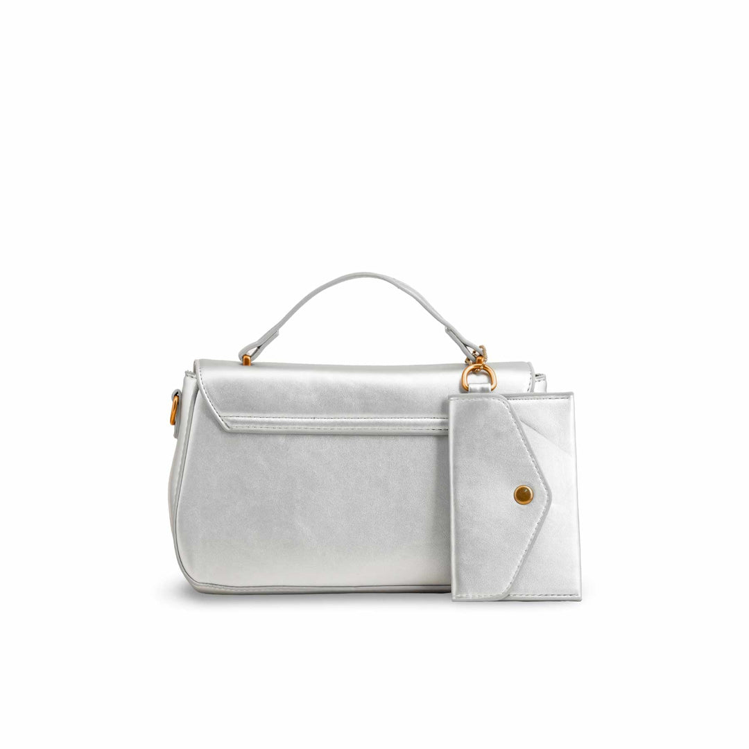 Silver Formal Shoulder Bag For Ladies P36140