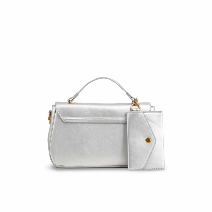 Silver Formal Shoulder Bag For Ladies P36140