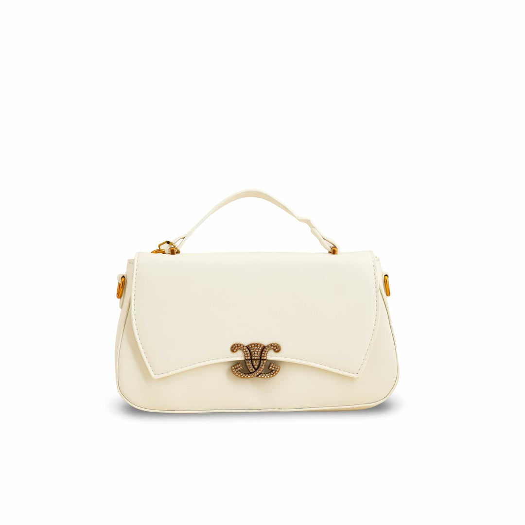 Beige Formal Shoulder Bag For Ladies P36140