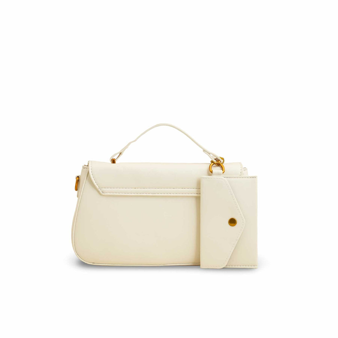 Beige Formal Shoulder Bag For Ladies P36140