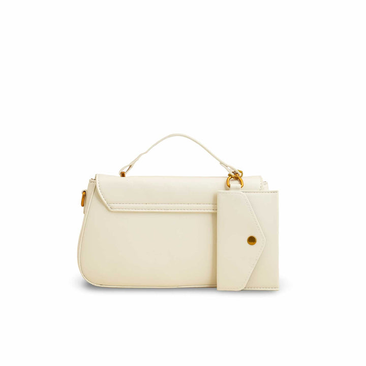Beige Formal Shoulder Bag For Ladies P36140