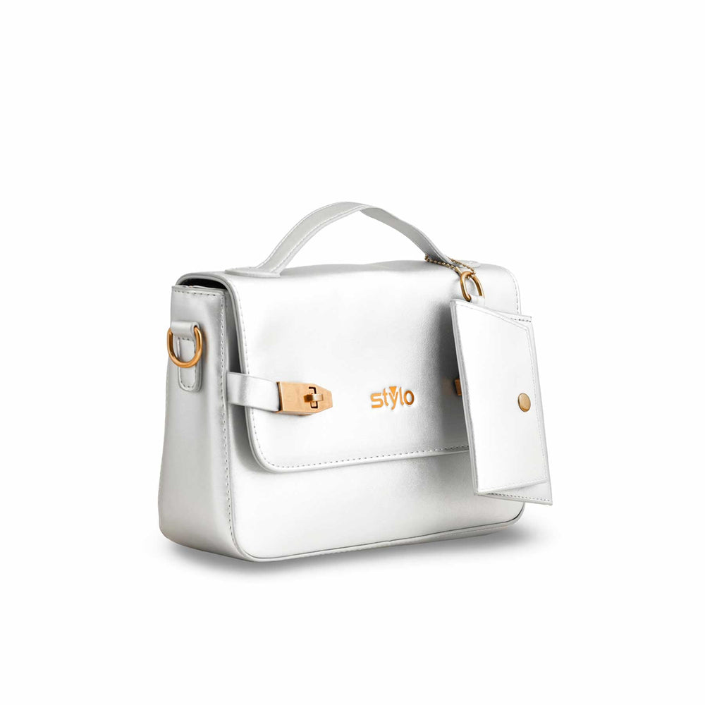 Silver Formal Shoulder Bag For Women P36142