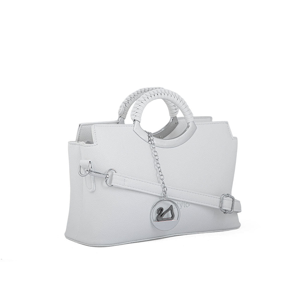 White Formal Hand Bag For Women P36165