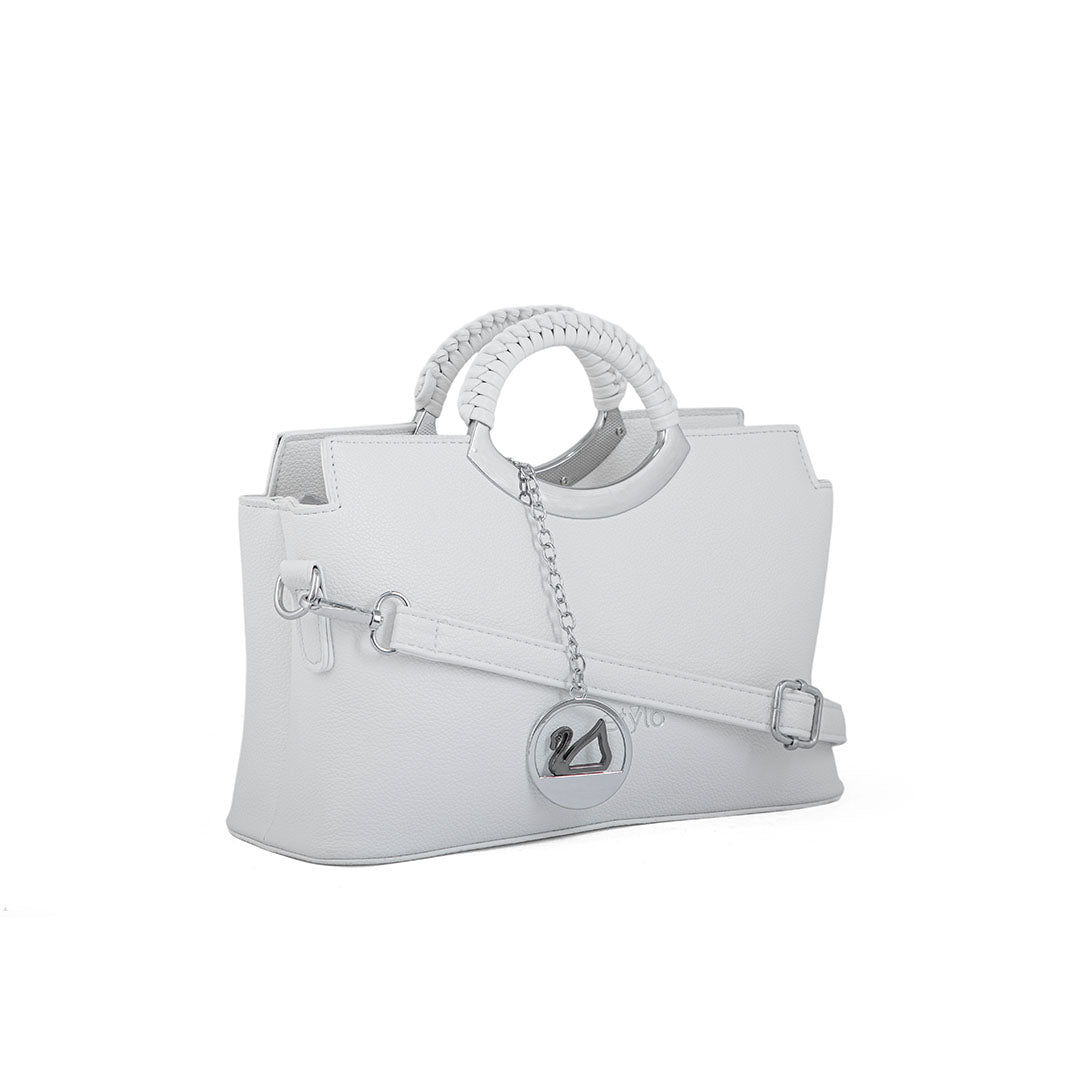White Formal Hand Bag For Women P36165