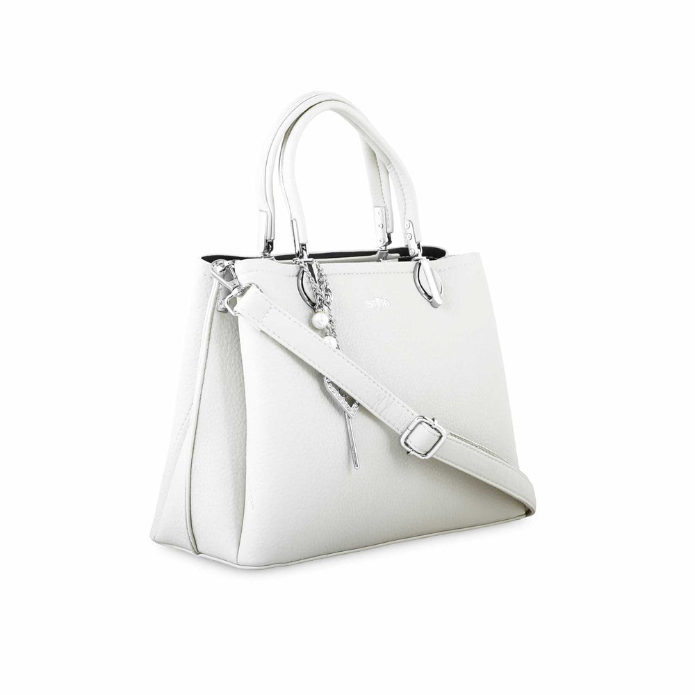 White Formal Hand Bag P36256