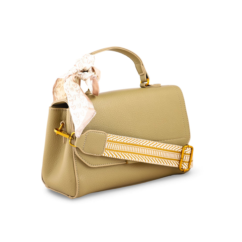 Beige Formal Shoulder Bag For Ladies P36300