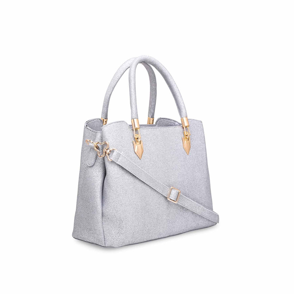 Silver Fancy Hand Bag P54397