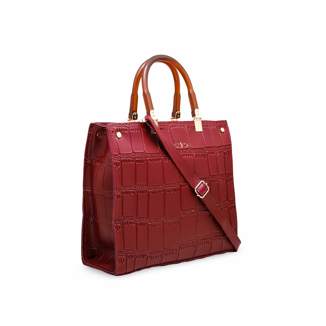 Maroon Formal Hand Bag P55472