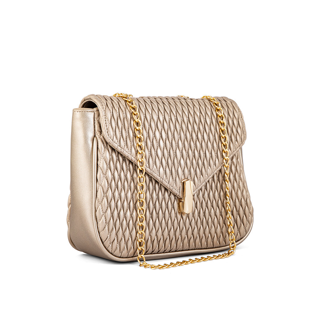 Golden Formal Shoulder Bag For Ladies P55623