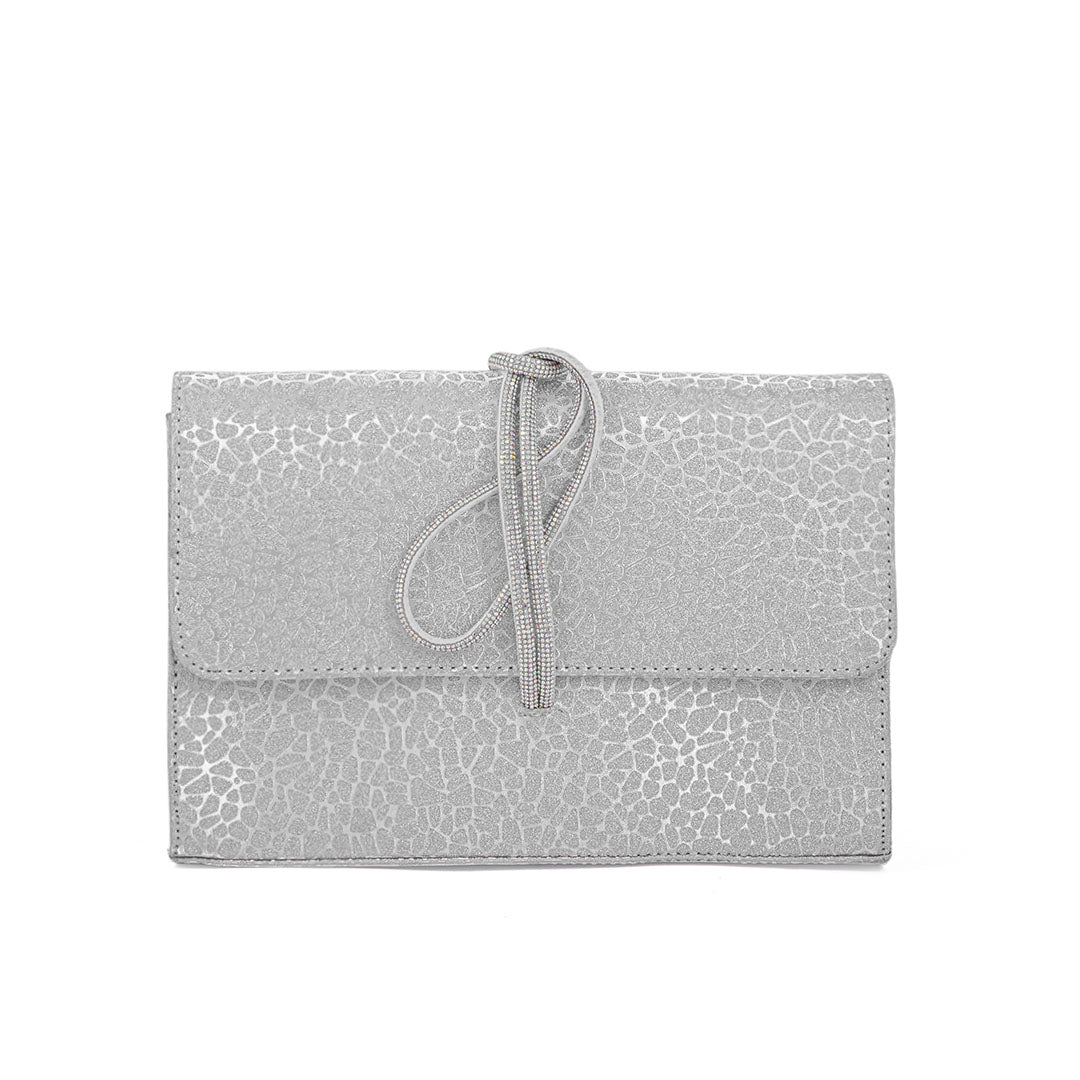 Silver Fancy Shoulder Bag For Ladies P55626