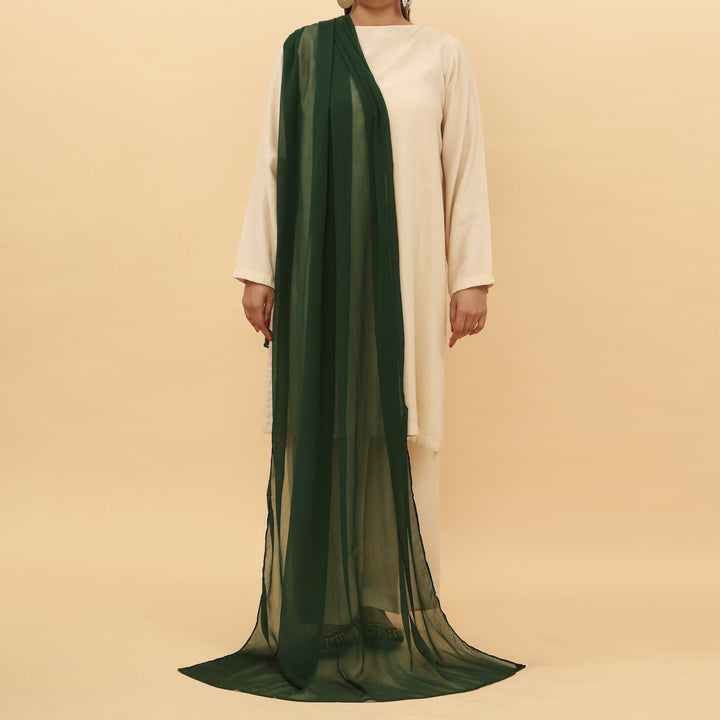 Green Crinkle Chiffon Duppata PD5373
