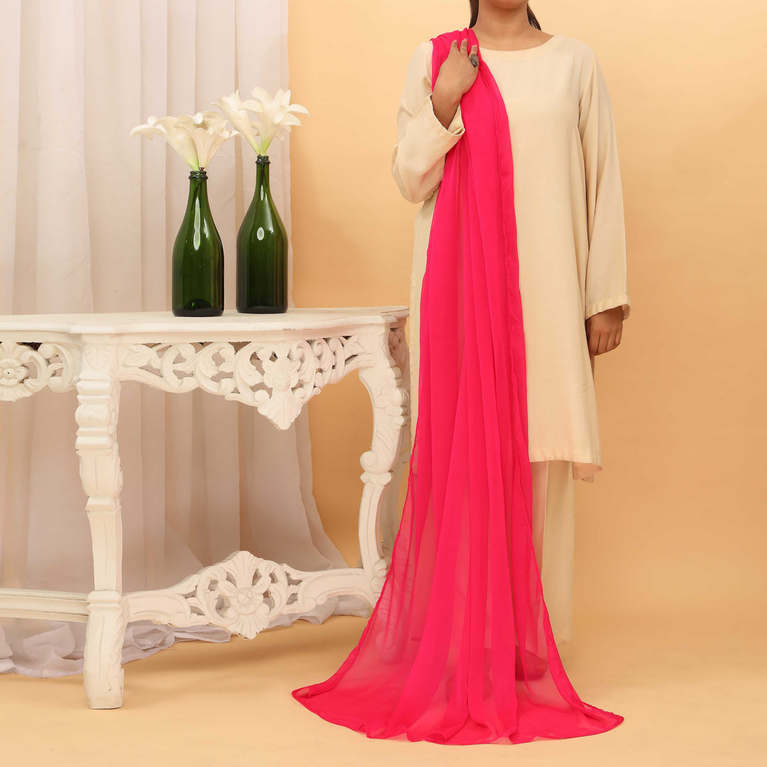 Pink Plain Chiffon Dupatta PD5376