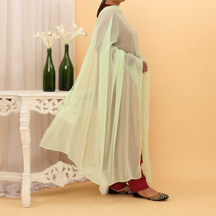 Seagreen Plain Chiffon Dupatta PD5377