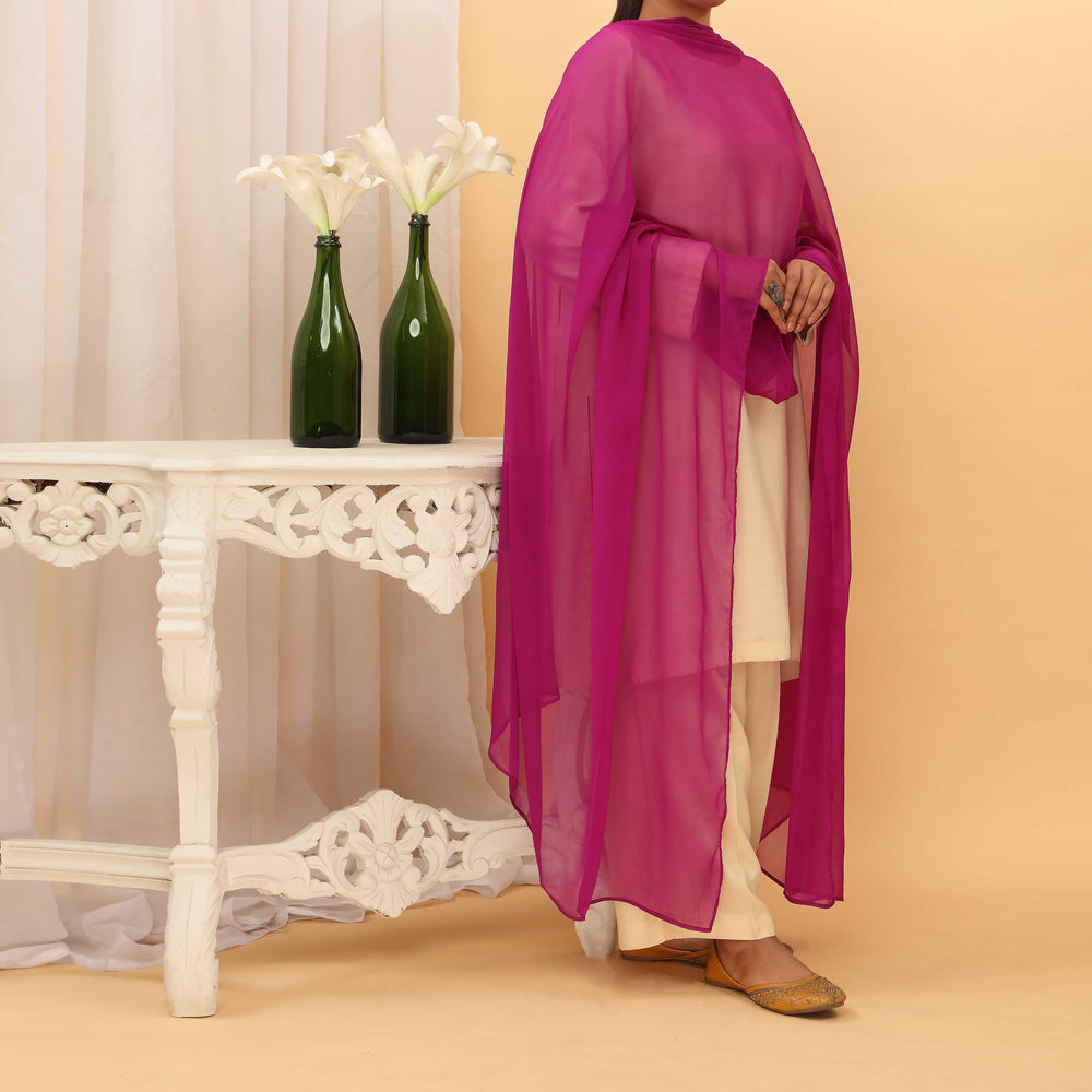 Purple Plain Chiffon Dupatta PD5380