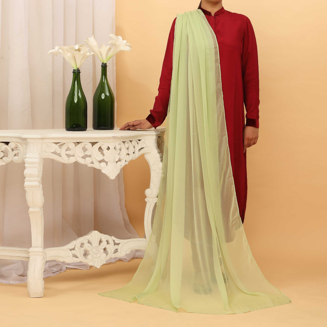 Aqua Green Plain Chiffon Dupatta PD5382