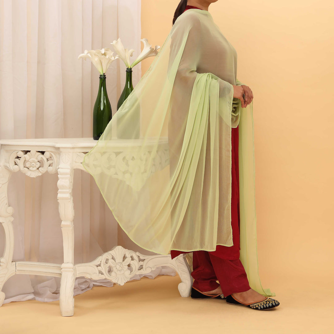 Aqua Green Plain Chiffon Dupatta PD5382