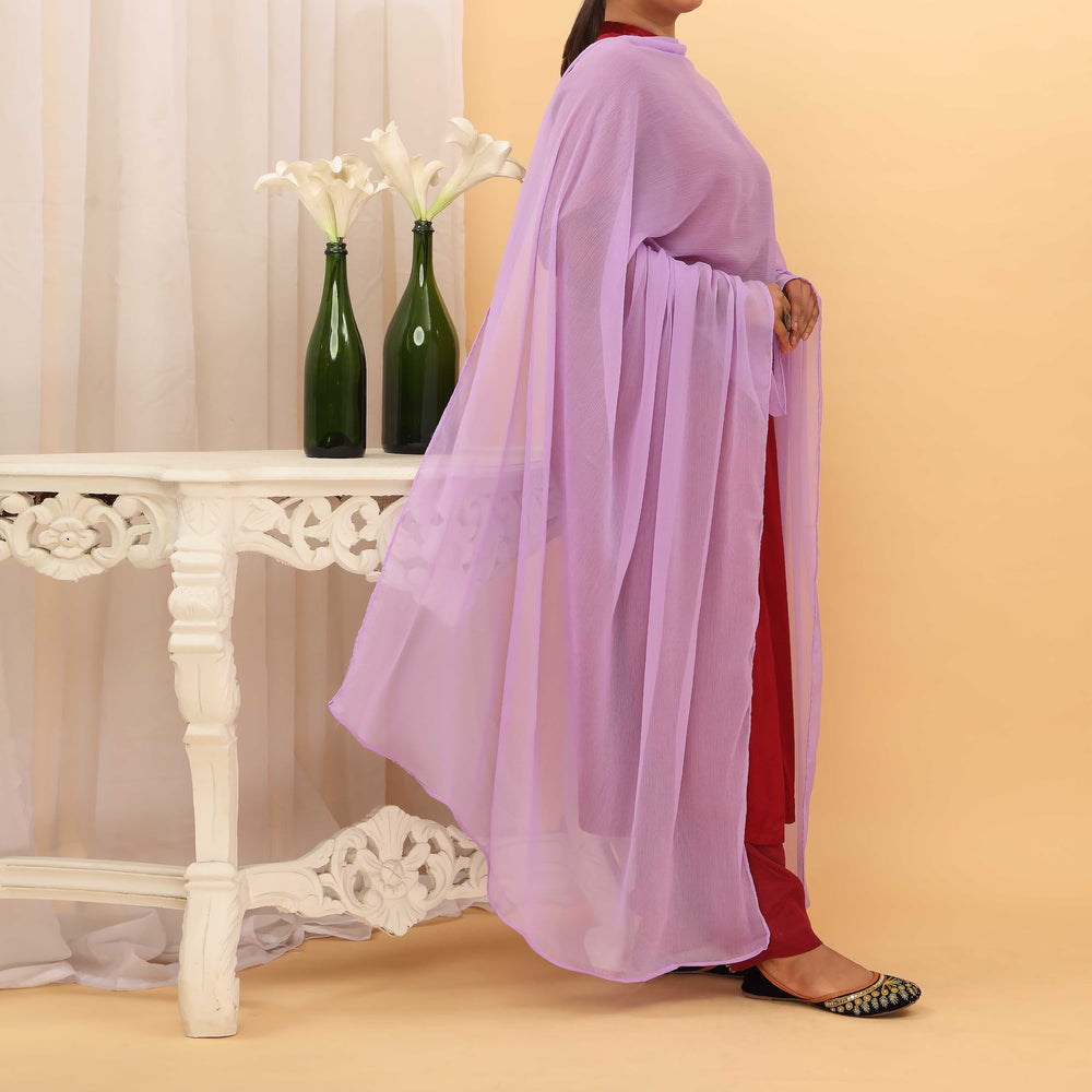 Lilac Plain Chiffon Dupatta PD5384