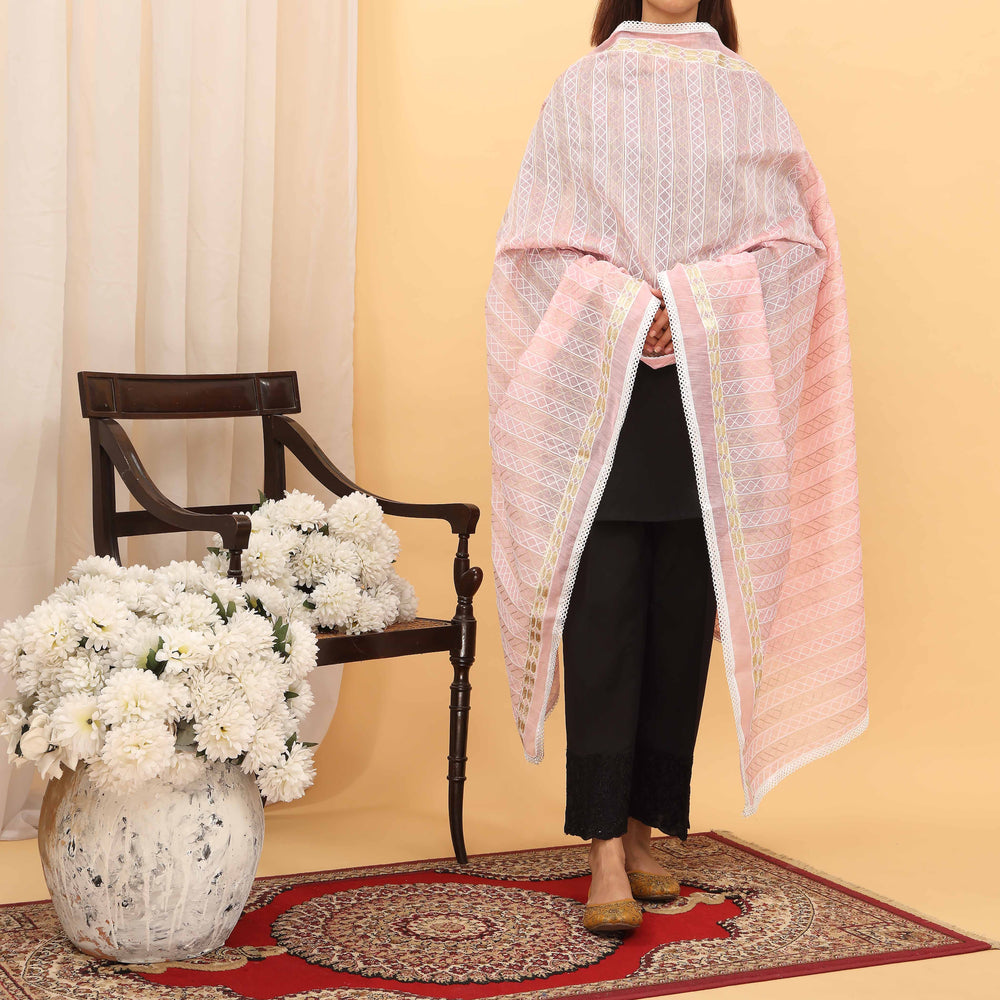 Pink Embroidered Dupatta PD5438