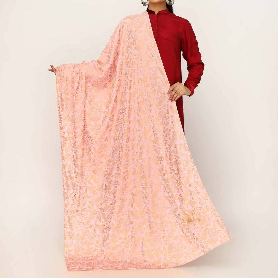 Pink Plain Chiffon Dupatta PD5503