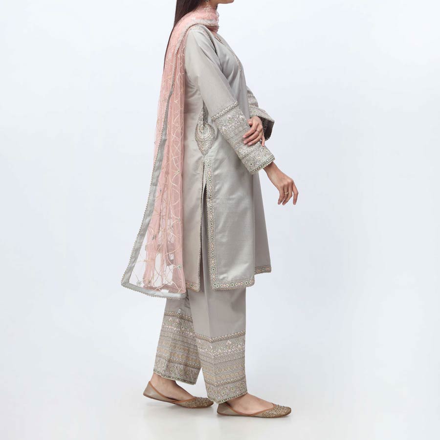 3PC- Embellished Khadi Net Suit PF3005